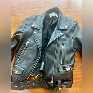 Acne studios leather mock jacket.